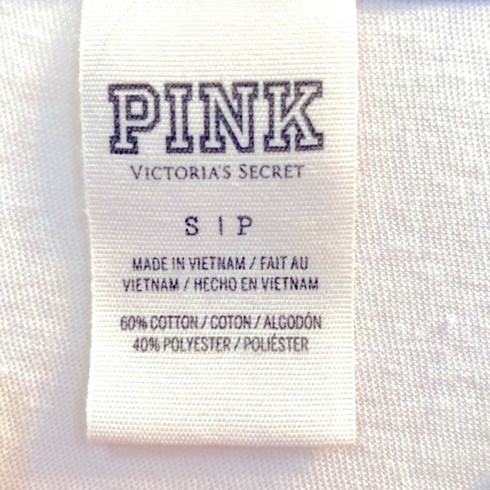Women’s Pink Victoria’s Secret Good Vibes Cotton Blend Short Sleeve T-Shirt Sz S - Picture 4 of 5